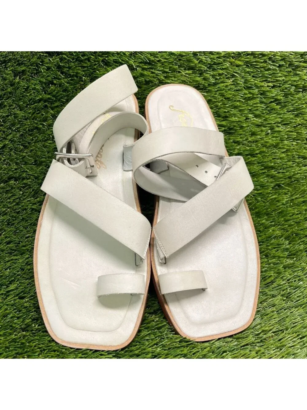 Free People Romeo Wrap Womens Size 7 White Beach Leather Outdoor Strappy Sandals